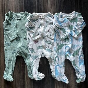 Carter's Dinosaur Print One Piece Set - Green, White, Blue